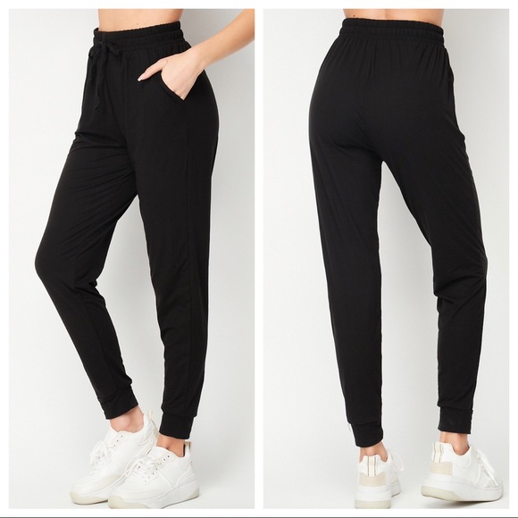 Perfect Solid Brushed Jogger pants with pocket - Picture 4 of 5